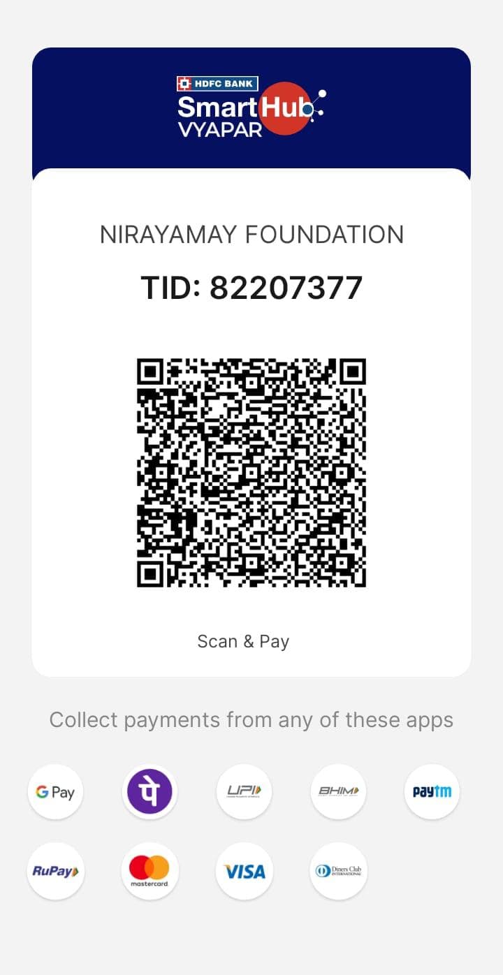 UPI QR code for Nirayamay Foundation (HDFC SmartHub Vyapar — scan to pay)